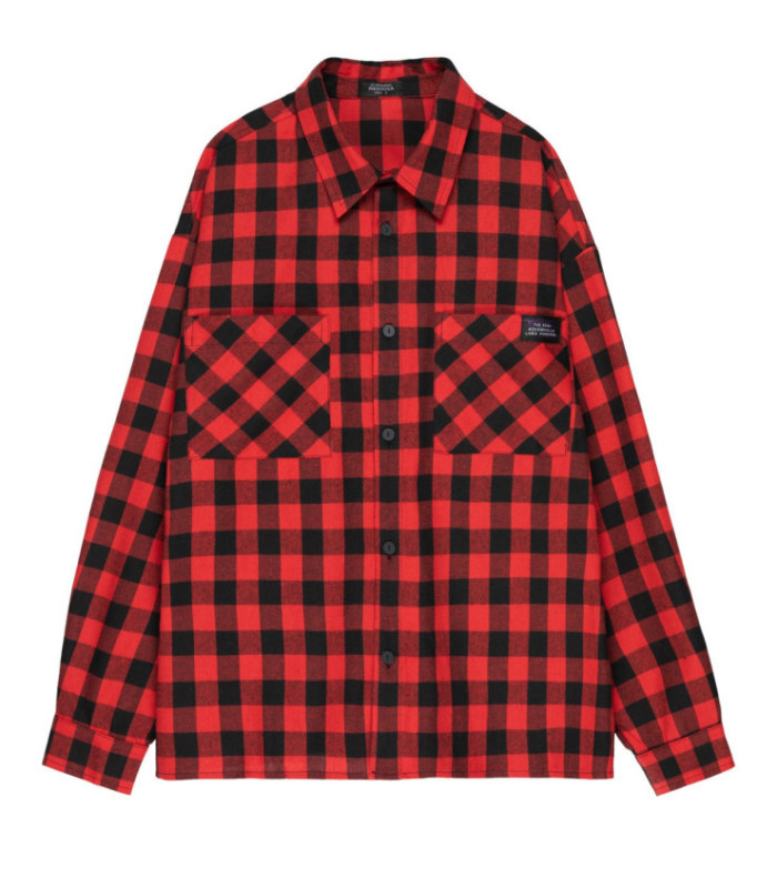 Рубашка в клетку MEDOOZA (красно-черный)
