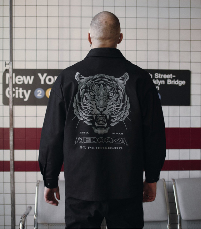 Рубашка MEDOOZA "Tiger Head" (черный)