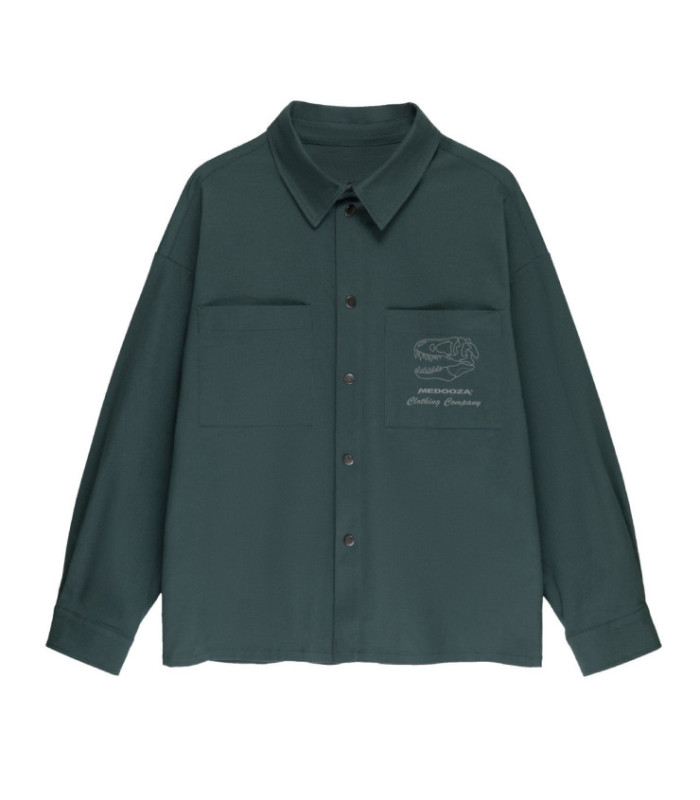 Рубашка MEDOOZA "Dino II embr" (темно-зеленый)
