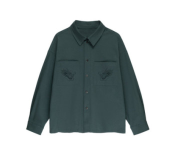 Рубашка MEDOOZA "Souvenir Dragon" (темно-зеленый)