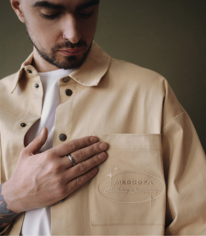 Рубашка MEDOOZA "Dragon Head" (бежевый)