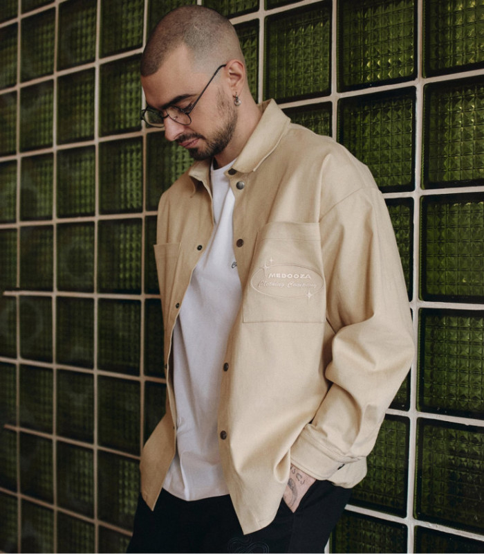 Рубашка MEDOOZA "Dragon Head" (бежевый)