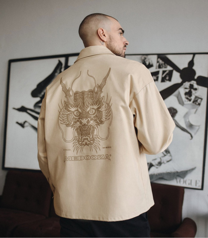 Рубашка MEDOOZA "Dragon Head" (бежевый)