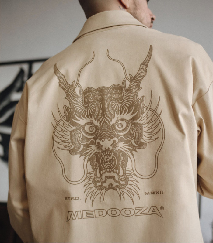 Рубашка MEDOOZA "Dragon Head" (бежевый)