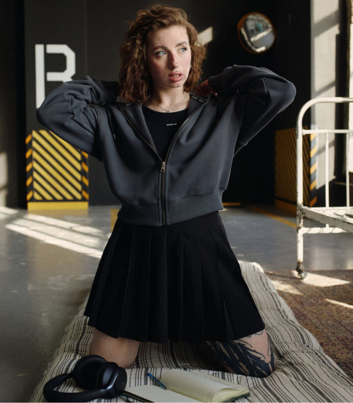 Zip-худи MEDOOZA "Crane Twins" (W) (графит)