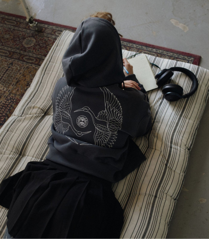 Zip-худи MEDOOZA "Crane Twins" (W) (графит)