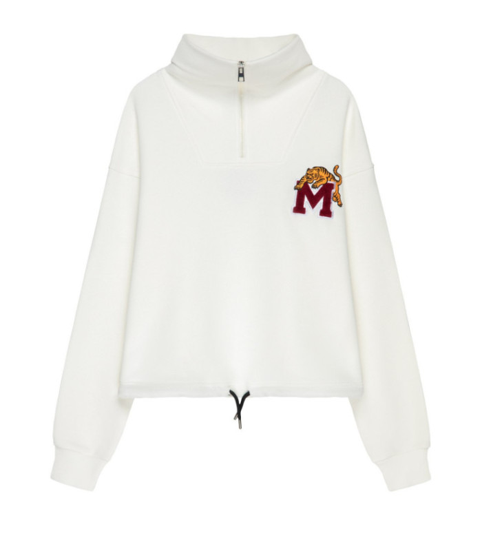 Свитшот Half-zip MEDOOZA «Tiger College» (W) (молочный)
