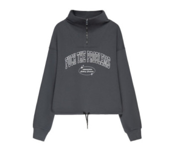 Свитшот Half-zip MEDOOZA «FTP College» (W) (графит)