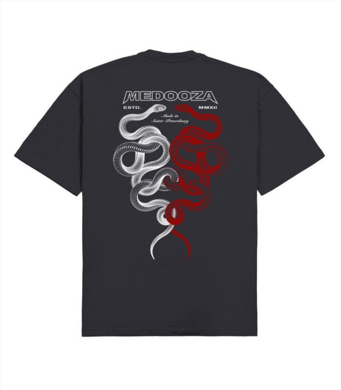 Футболка MEDOOZA "Snake Twins" (графит)