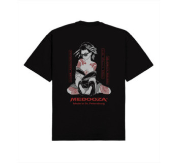 Футболка boxy MEDOOZA "Geisha II" (черный)