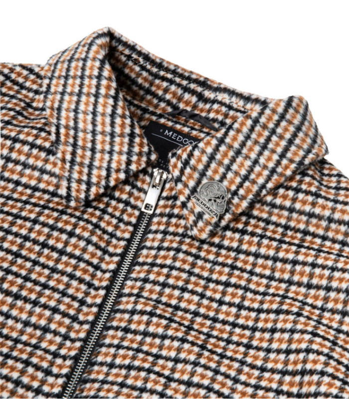 Бомбер-пальто MEDOOZA (коричневая клетка)