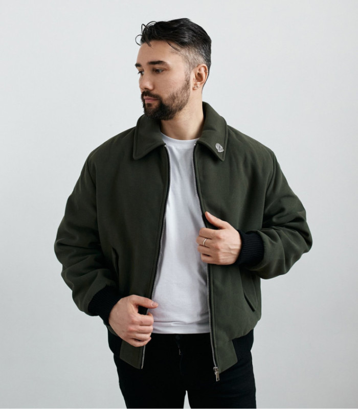 Бомбер-пальто MEDOOZA (темно-зеленый)