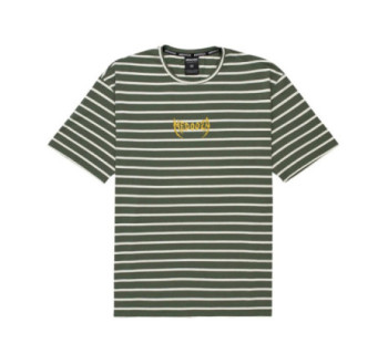 Футболка MEDOOZA "Metal Logo embr" (полоска хаки-тофу) NCL23