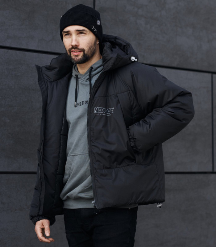 Зимний бомбер MEDOOZA "Face" (черный)