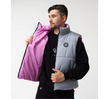 Жилетка MEDOOZA 2-сторон. "Face" (серый / розовый)