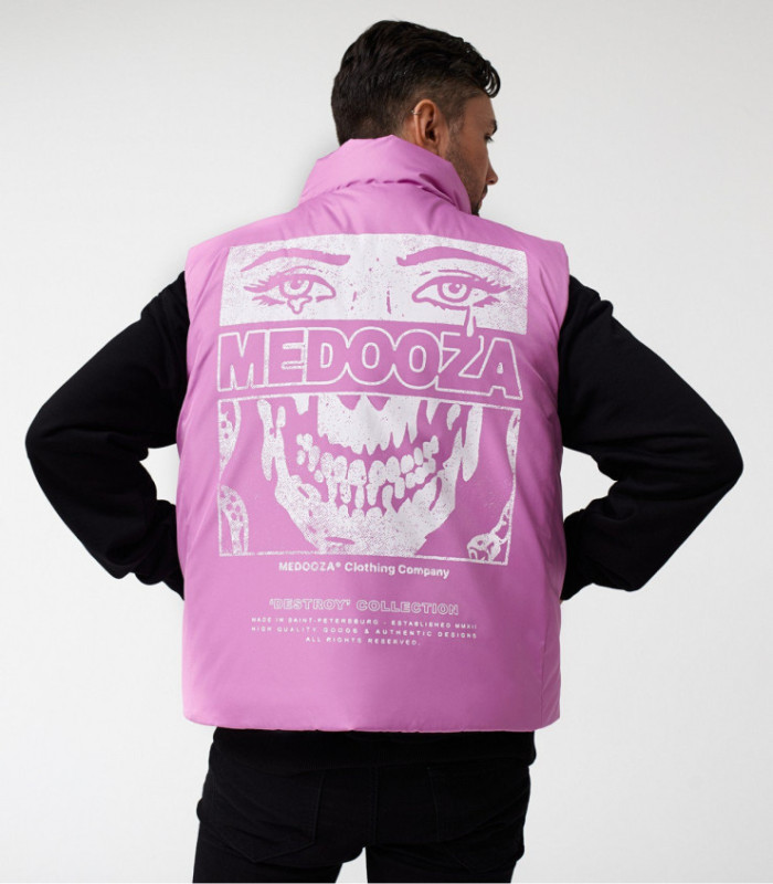 Жилетка MEDOOZA 2-сторон. "Face" (серый / розовый)