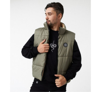 Жилетка MEDOOZA 2-сторон. "Face" (хаки / бежевый)