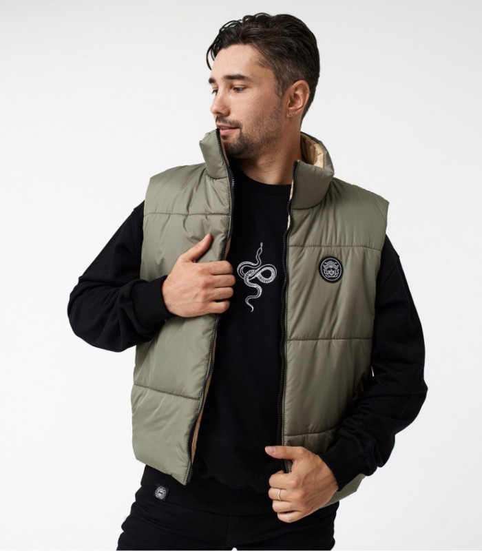 Жилетка MEDOOZA 2-сторон. "Face" (хаки / бежевый)