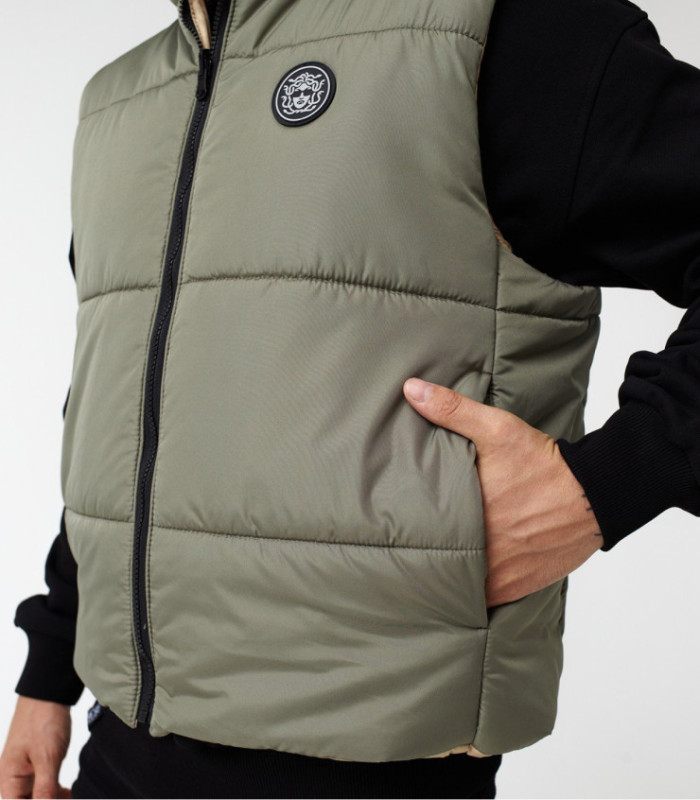 Жилетка MEDOOZA 2-сторон. "Face" (хаки / бежевый)