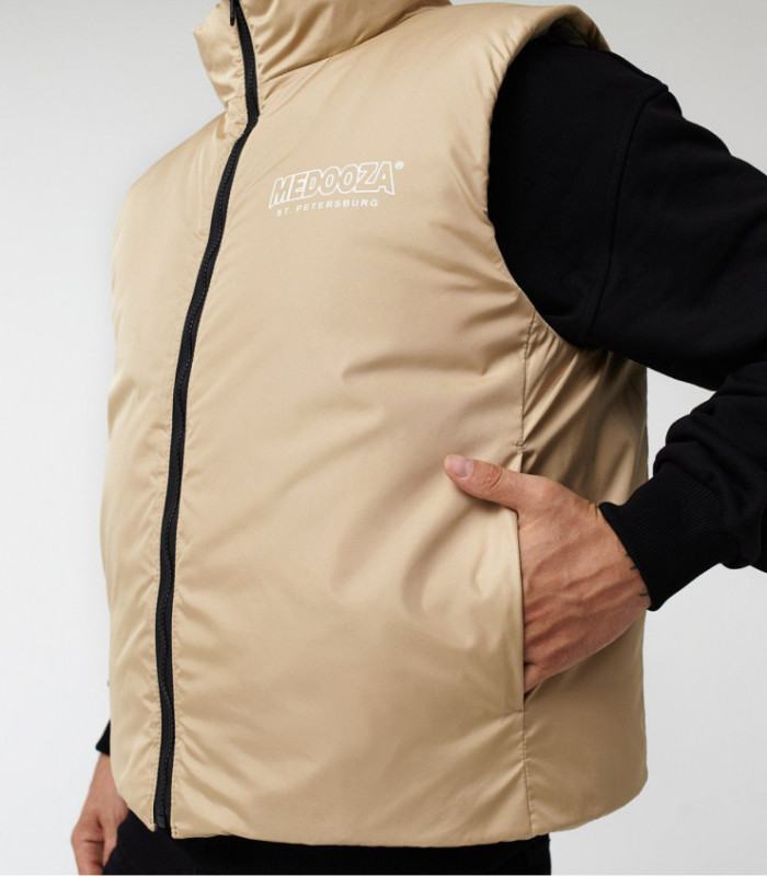 Жилетка MEDOOZA 2-сторон. "Face" (хаки / бежевый)