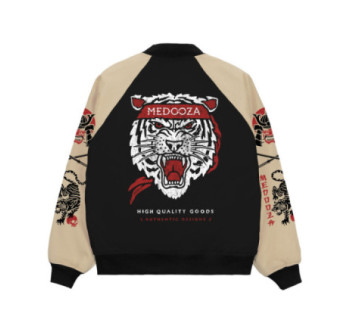 Бомбер MEDOOZA "Super Tiger" (черно-бежевый)