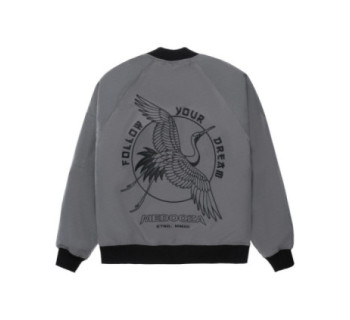 Бомбер MEDOOZA "Журавль embr" (графит)