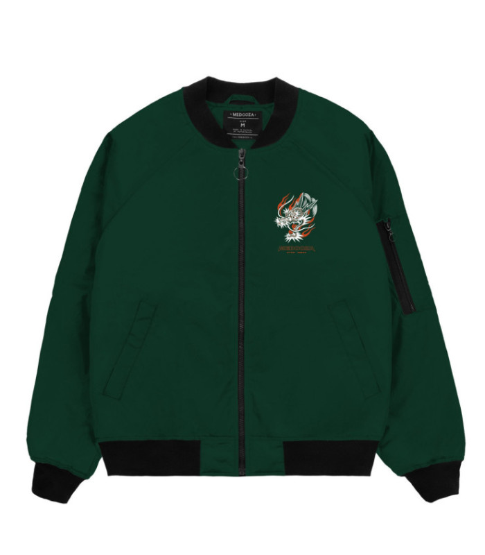 Бомбер MEDOOZA "Dragon Head II" (темно-зеленый)