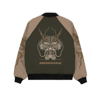 Бомбер MEDOOZA "Super Dragon" (хаки-коричневый)