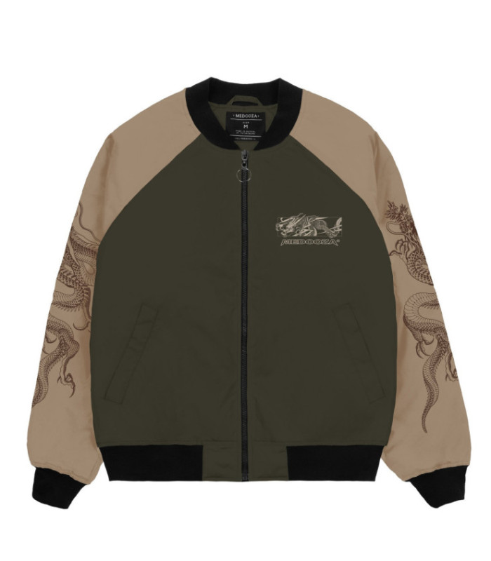 Бомбер MEDOOZA "Super Dragon" (хаки-коричневый)