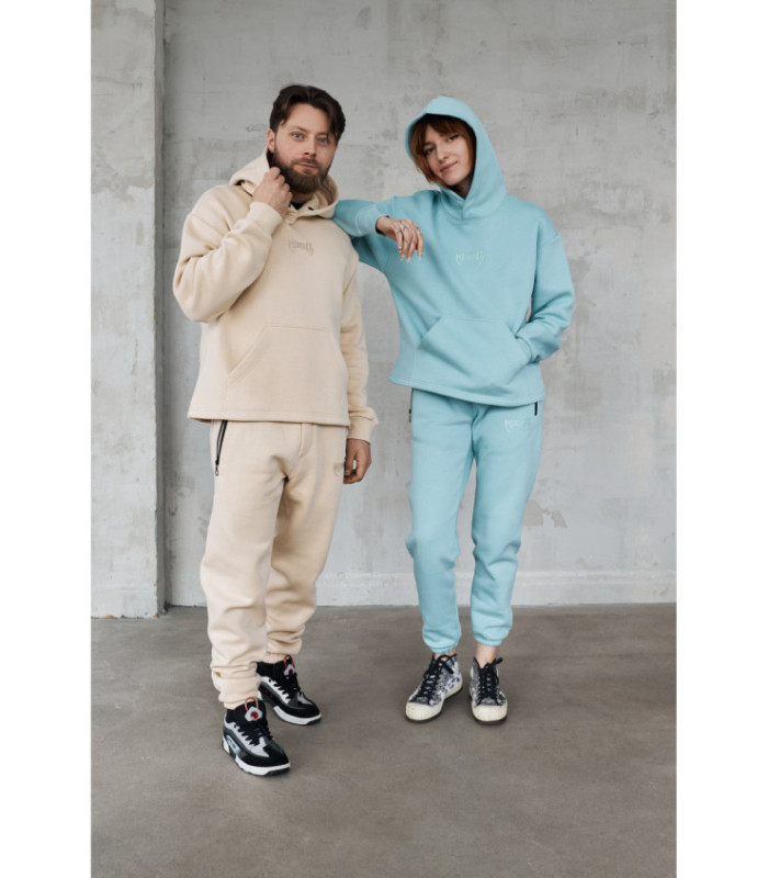 Штаны MEDOOZA "Metal Logo embr" (мятный начес)