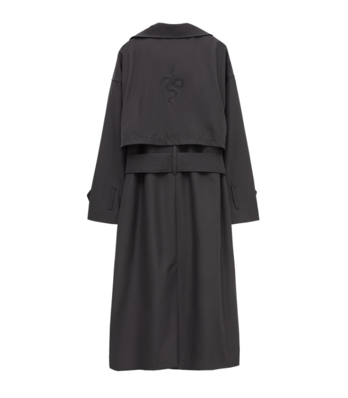 Тренч MEDOOZA "Snake" (W) (черный)